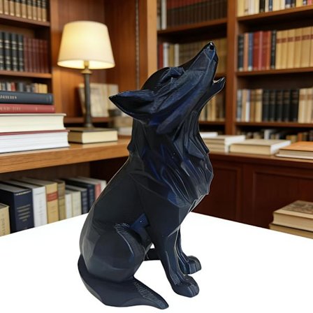 Mini Vargstaty - Realistisk Ylande Vargmodell i Vitt eller Svart | Med Fin Textur, Finns i Sittande eller Stående Position