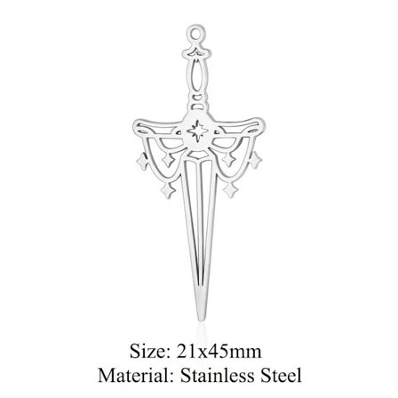 Sværd vedhæng Filigran vedhæng Rustfrit stål ætset sværd