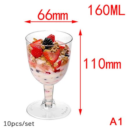 10st Disponibel Mousse Tårta Gelé Party Dessertkopp Klart vin A1