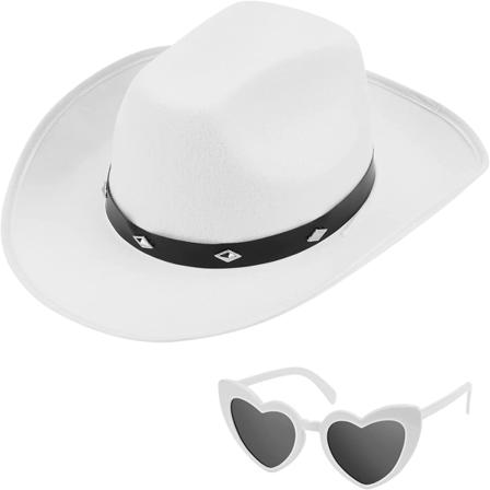 Cowboyhattar för kvinnor och män - Cowgirlhatt för utklädning White