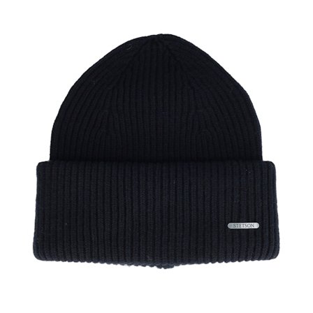 Stetson - Noir cuff Bonnet - Beanie Wool Black Cuff @ Hatstore