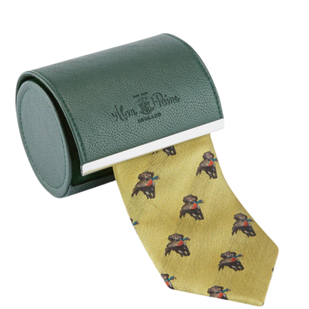 Alan Paine Ripon Silk Tie - Retriever Design Yellow