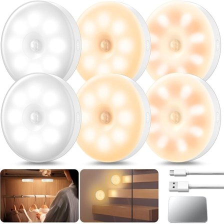 Ladattava USB-liiketunnistinvalo, 6 kpl käytävään, keittiöön, portaisiin, vaatekaappiin, lastenhuoneeseen
