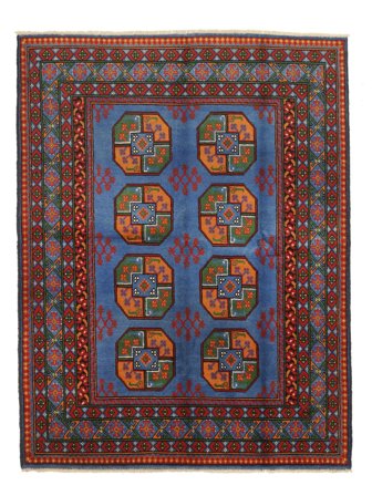 Tapis Afghan Fine 149X195 Noir/Rouge Foncé (Laine, Afghanistan)