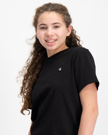 Calvin Klein MONO MINI BADGE REG T-SHIRT Schwarz T-Shirts Mädchen - Kids Brand Store