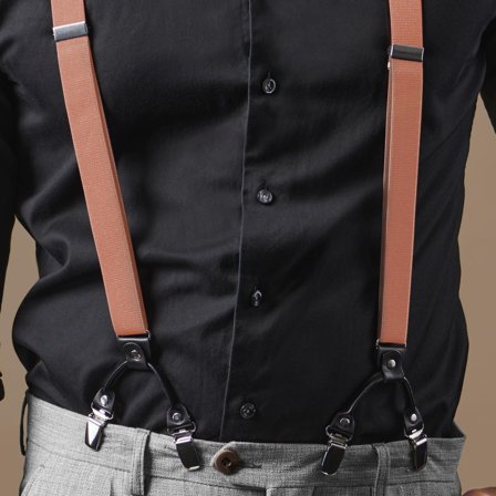 Smalle Koraalkleurige Clipbretels. voor mannen - Bretels met clips