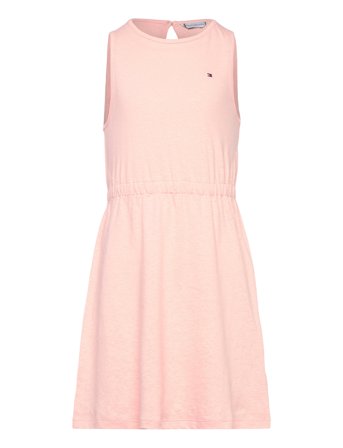 Linen Jersey Dress Slvls Pink Tommy Hilfiger