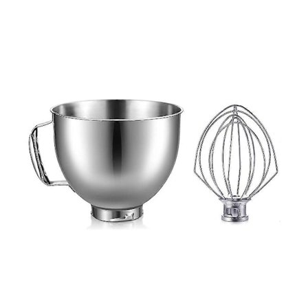 Rustfrit Stål Skål Æggepisker Til 4,5-5 Quart Tilt Head Stand Mixer Til Mixer Skål Opvaskemaskine Sikker