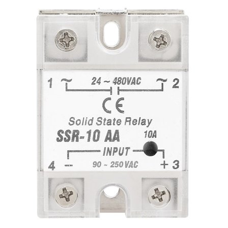 SSr 10 AA 10A Solid State -relemoduuli SSR AC-AC Tulo 90-250V AC Lähtö 24-480V AC