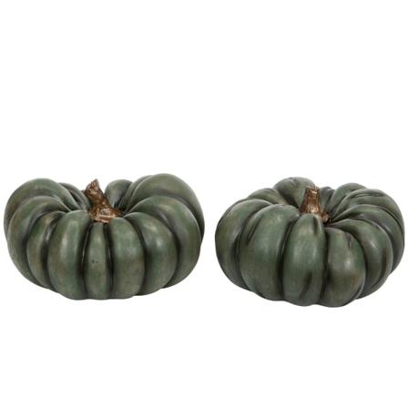 Dekoration Pumpa Grön Poly 20cm mix 2-pack Grön
