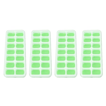 4 stk. isterningeforme med aftageligt låg til opbevaring af babymad, grøn