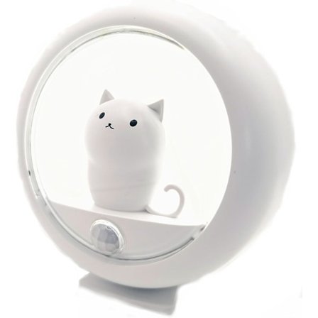 Lasten yövalo - LED-kissan yövalo - Ladattava liiketunnistin Lämmin valkoinen Kotikäytävä Portaiden valaistus - Magneettinen seinävalo