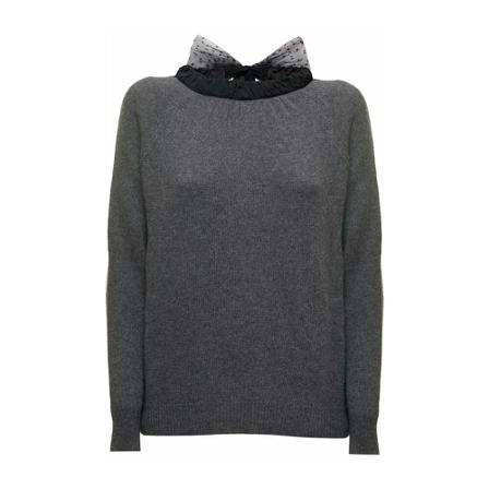 RED Valentino Round-neck Strik Grå, Dame Striktrøjer