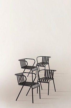 Jotex - Stol Med Armlæn, 4-pak Sort fairbanks - NERJA - Køb Havestole & haveskamler hos Jotex