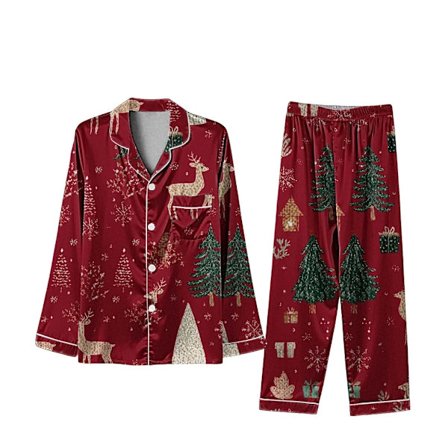 Familie Julepysjamas Matchende Sett Silke Casual Matchende Sett for Familie