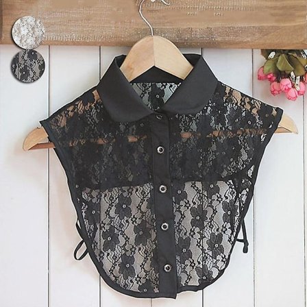 Dame Skjorte Falsk Krave Vintage Aftagelig Blonde Revers Bluse Top Sweater Falske Kraver Halsbeklædning Dame