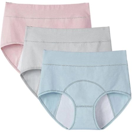 3 stk. Dame Periodetætte Trusser Menstruationstrusser Bomuld Menstruationsundertøj