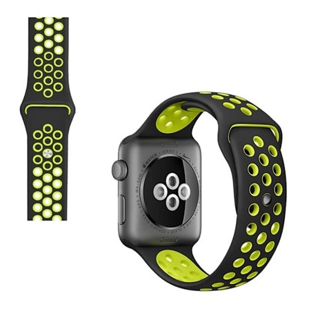 Apple Watch Series 5 / 4 40mm dual color watch band - Black / Yellow-green