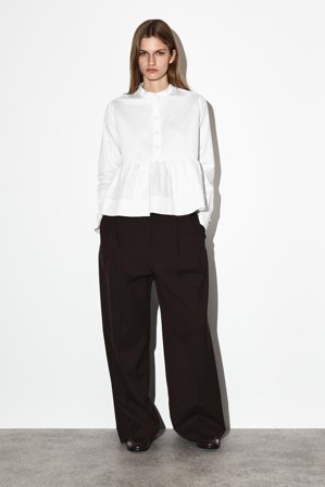 COS Bawełniana Koszula Z Baskinką in Biały