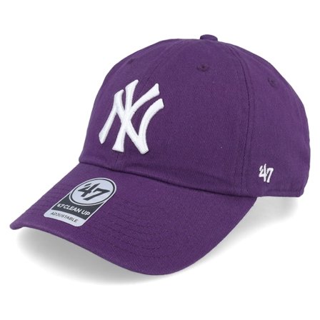 47 Brand - Púrpura unconstructed Gorra - New York Yankees MLB Clean Up Purple Dad Cap @ Hatstore