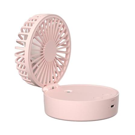 Bærbar hals Bladløs Justerbar Usb Bærbar Personal Fan rosa