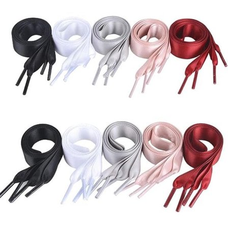 10 par 120 cm 5 färger platta satinband Skosnören Bred 2 cm