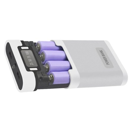 4-slots 18650 mobilbatteri, aftageligt batterirum, ingen svejsning påkrævet, forskellige enhedsopløsninger