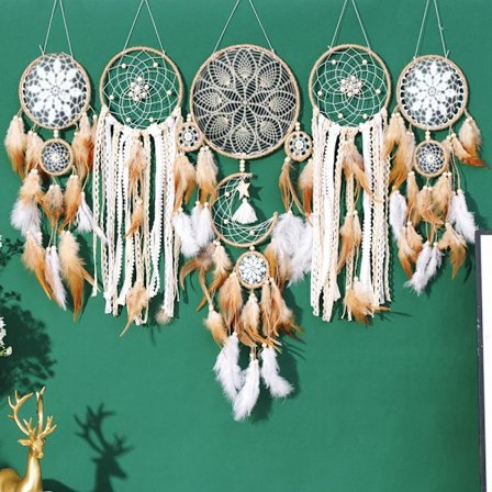 5 Stk Håndlavet Boho Dream Catchers Dream Catcher Vægophæng