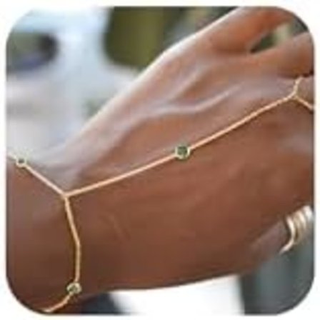 Händering Armband Handkedja Söt Finger Ring Slav Armband Zirkon Hand Smycken Gåvor för Kvinnor Trend