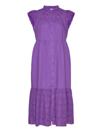 Yasviola Ss Long Shirt Dress S. Purple YAS