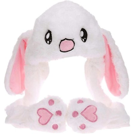 Kaninöron Rörande Hoppande Mössa Plysch Kaninöron Mössa Mössa Med Rörande Öra Påsk Öra Tryckande Pop Up Mössa Leksak Roliga Gåvor