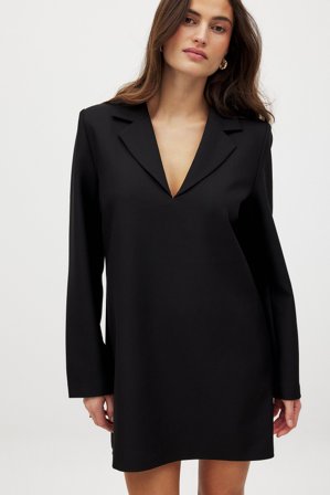 NA-KD tailliertes Blazer-Minikleid - Langarm Kleider - Schwarz - EU 32