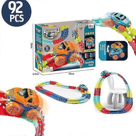 Bjxy Lekebil for jernbane Barnas elektriske tog Antigravitasjons-puslespill Byggeklosser Montert DIY Berg-og-dal-bane Gutt