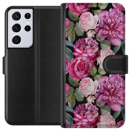 Yhteensopiva Lompakkokotelo Samsung Galaxy S21 Ultra 5G Kukat