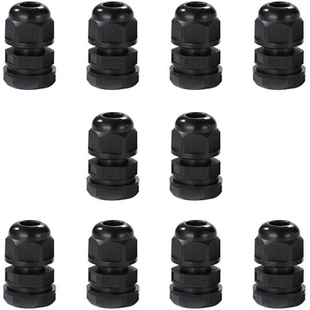10 kpl M12 Vedenpitäviä kaapelitiivisteitä IP68 Nylon Vedenpitävät kaapeliliittimet lukitusmutterilla ja aluslevyllä 3 mm - 6,5 mm kaapelille. (M12)