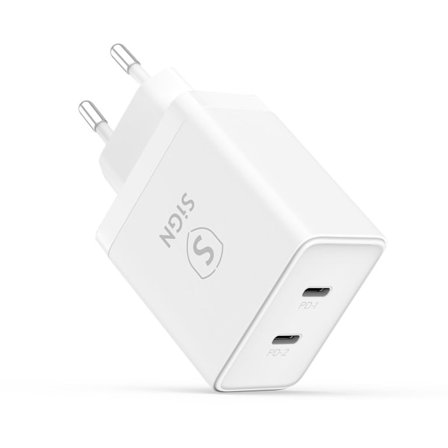 Dual USB-C PD Laddare 40W - Vit