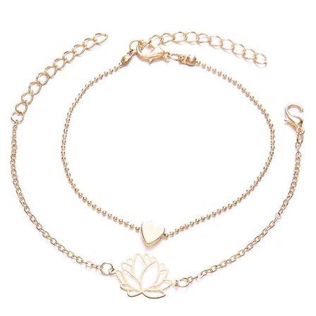 Ny enkel kvinnlig personlighet ihåliga lotus guldarmband jularmband present till kvinnor