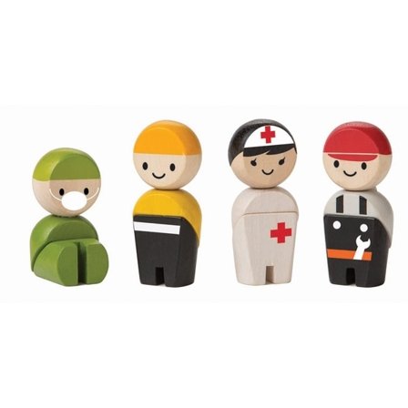 Ekologiska Trädockor Rescue Crew - PlanToys