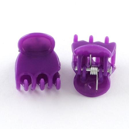 12 st. Små Mörklila Hårklämmor 15x14mm Dark purple