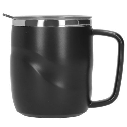 14 oz mugg kaffekopp i rostfritt stål Creativity Household Water Cup med lock svart