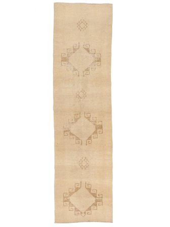 Handknuten Herki Vintage 103X387 Vintage Ullmatta Orange/Beige Liten