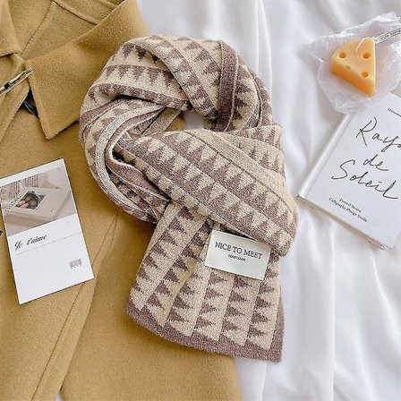 Dames skjerf høst og vinter 2024 ny koreansk stil allsidig student strikket ull holder varm skjerf