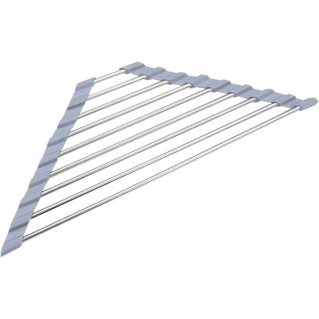 Oppvaskstativ, oppvaskstativ, avløpsmatte, rustfritt stål sammenleggbar Tria