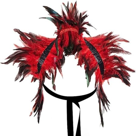 Fjerkappe Fjersjal RØD