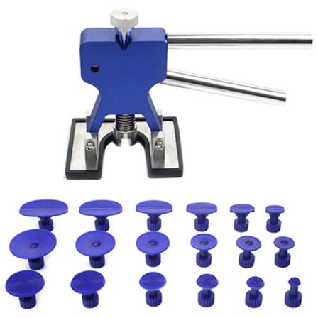 Lackreparationssats för bucklor, verktyg för att ta bort bucklor på bilkarossen med 18 blå sugkoppar för bil, kylskåp, motorcykel, tvättmaskin