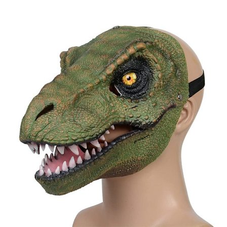 Dinosaurmaske med bevægelig kæbe - Velociraptor maske, Action Dragon, Cosplay maske til fest, fødselsdag, Halloween
