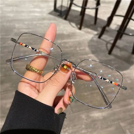 Anti-Blue Light Glasögon Överdimensionerade glasögon SILVER SILVER