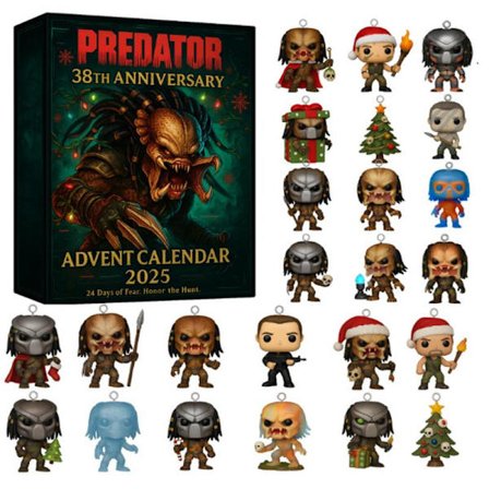 Joulun adventtikalenteri, saapuminen Predator Tylypahka Koulun suosittu IP Joulu akryyli joulukuusen koriste, adventtikalenteri Hot-Blooded Warrior 