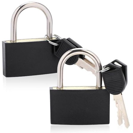 Resväska Lås med nycklar Metall Hänglås SVART