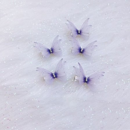 Mesh Butterfly Hårklämma Dubbellagers Butterfly Side Clip 6 6